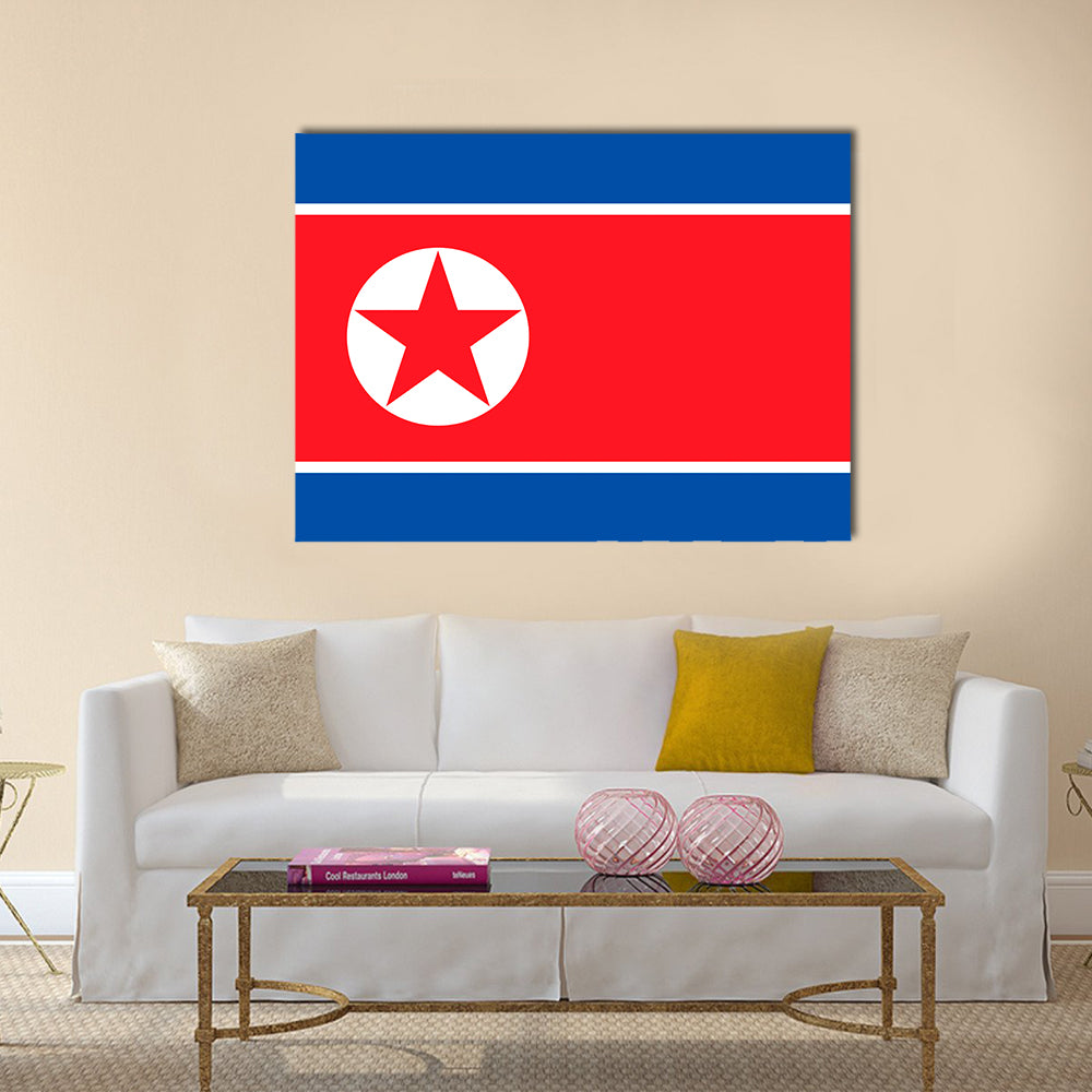 Flag of North Korea, the Democratic People’s Republic of Korea multi panel canvas wall art