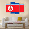 Flag of North Korea, the Democratic People’s Republic of Korea multi panel canvas wall art