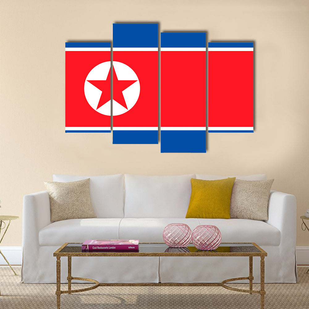 Flag of North Korea, the Democratic People’s Republic of Korea multi panel canvas wall art