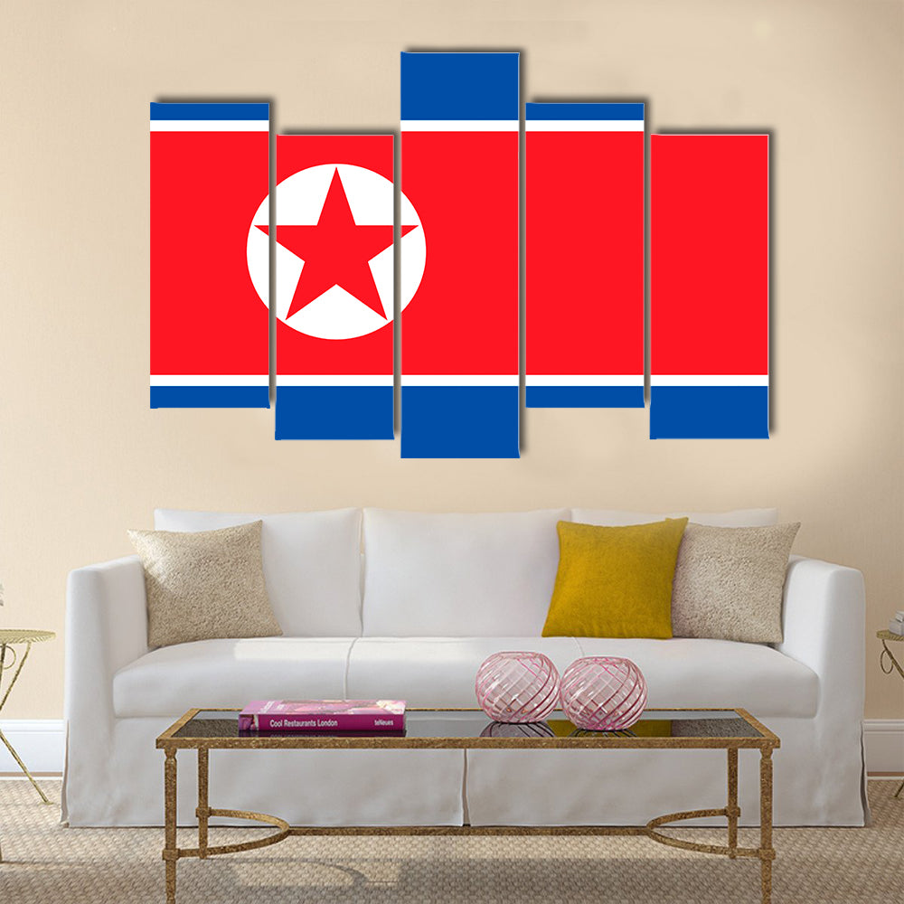 Flag of North Korea, the Democratic People’s Republic of Korea multi panel canvas wall art