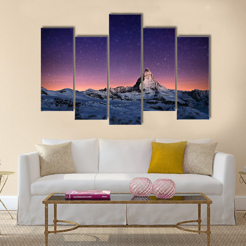 Matterhorn peak, Zermatt, Switzerland multi panel canvas wall art