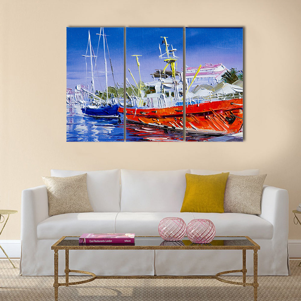 Painting on canvas painted with oil paints multi panel canvas wall art