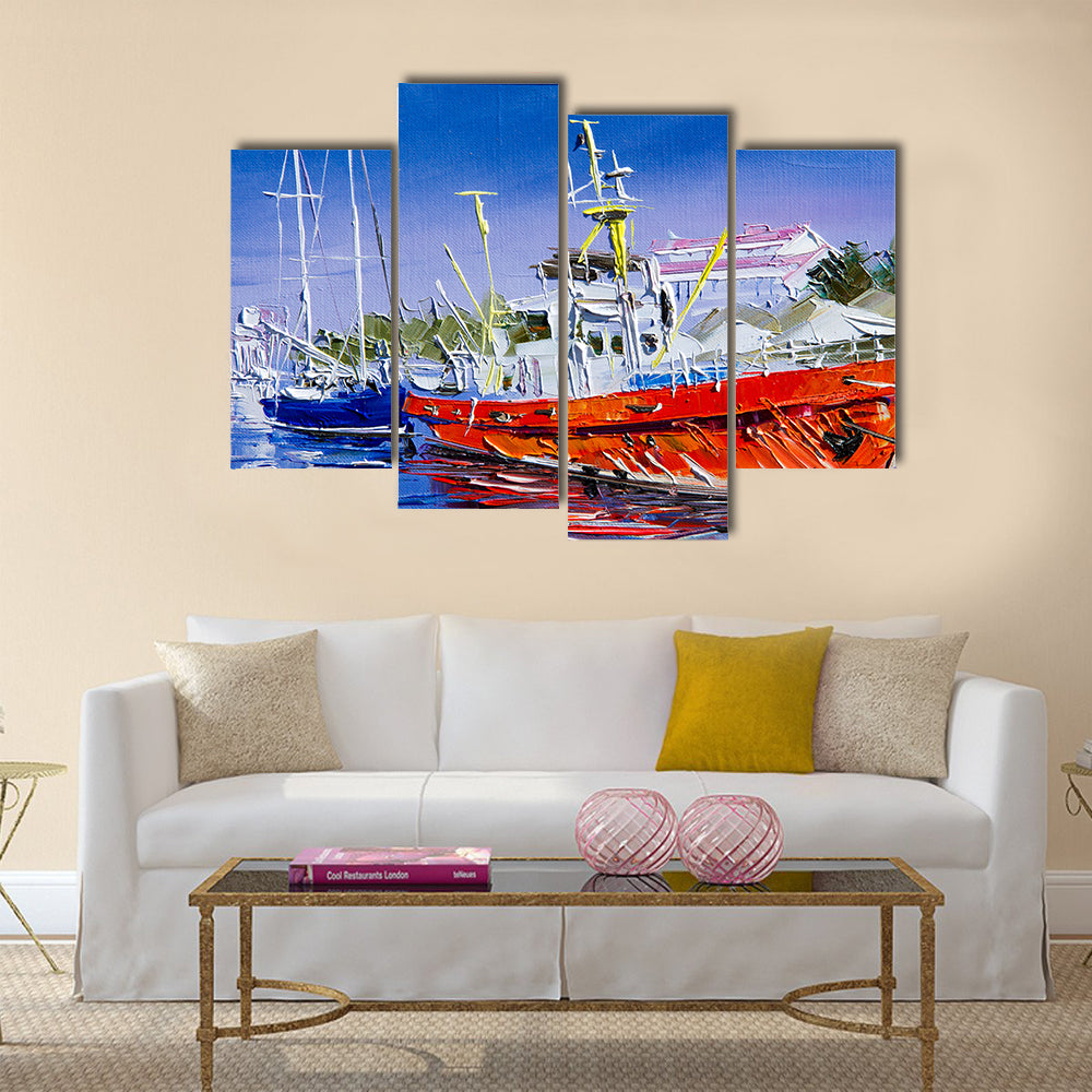 Painting on canvas painted with oil paints multi panel canvas wall art