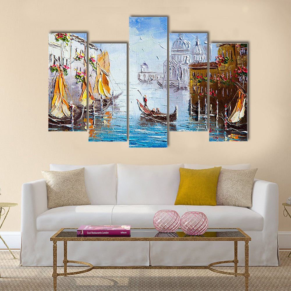 Painting on canvas painted with oil paints multi panel canvas wall art