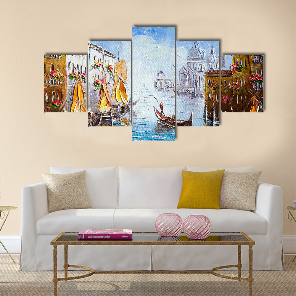 Painting on canvas painted with oil paints multi panel canvas wall art