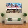 Yemen flag sign with arrow on road background Multi panel canvas wall art