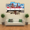 Yemen flag sign with arrow on road background Multi panel canvas wall art