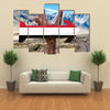 Yemen flag sign with arrow on road background Multi panel canvas wall art