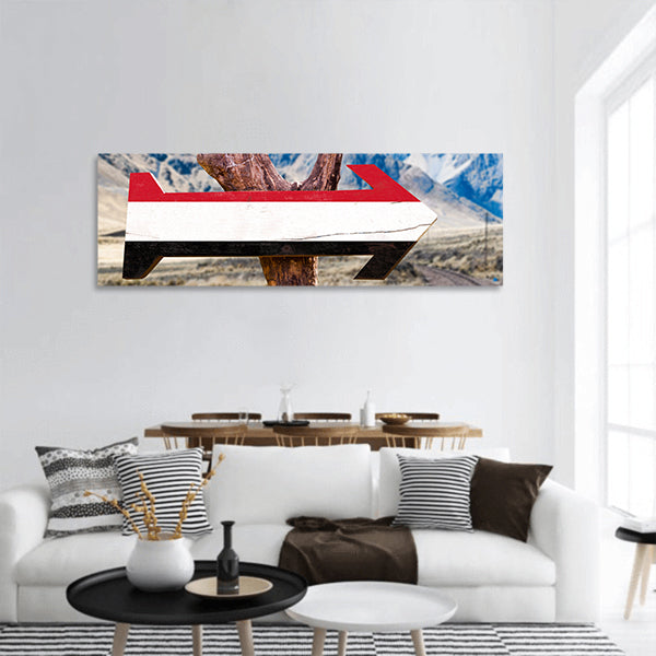 Yemen Flag Panoramic Canvas Wall Art