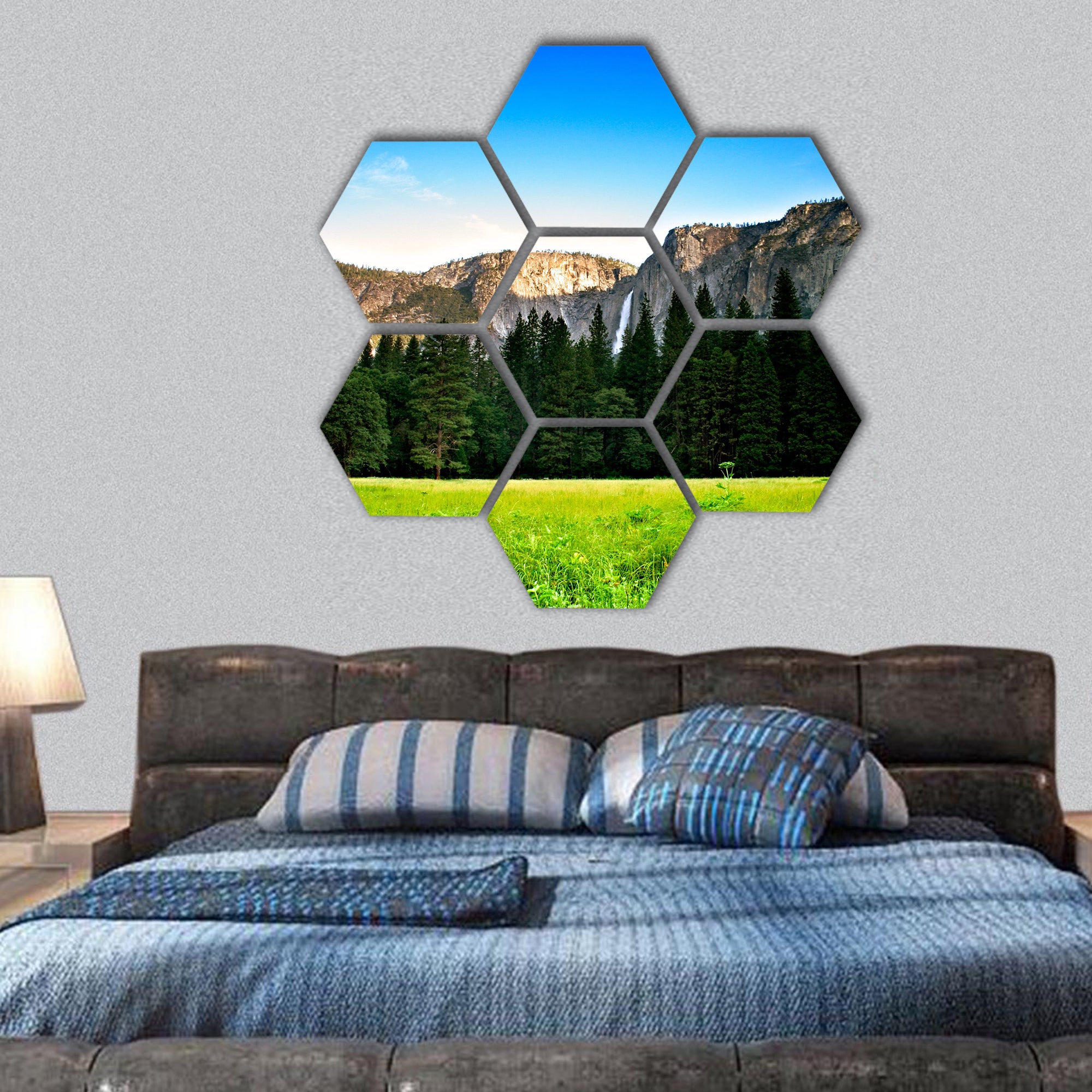 Yosemite Valley in Yosemite National Park, California hexagonal canvas wall art