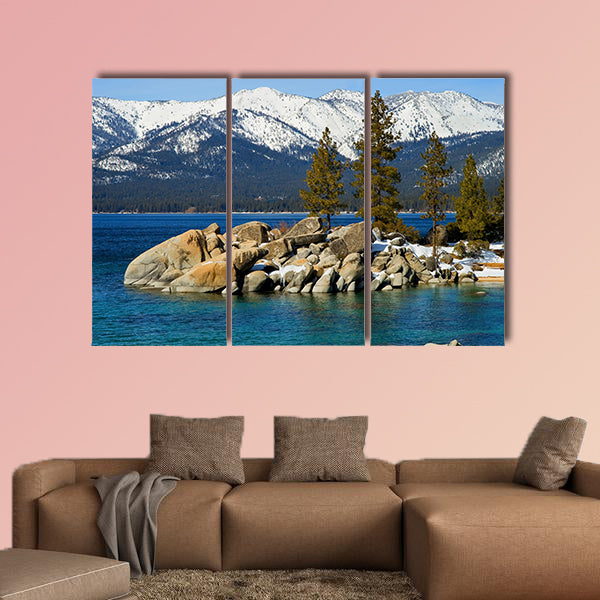 Lake Tahoe in Winter Multi panel canvas wall art