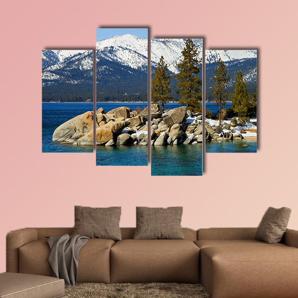 Lake Tahoe in Winter Multi panel canvas wall art