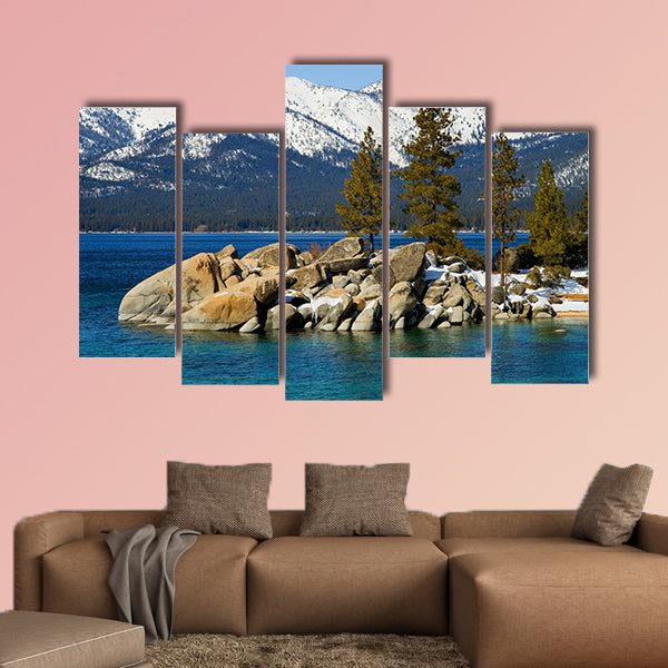 Lake Tahoe in Winter Multi panel canvas wall art