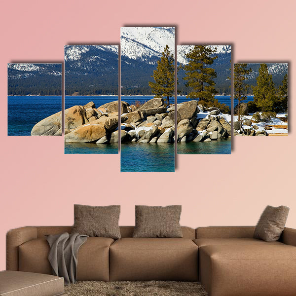 Lake Tahoe in Winter Multi panel canvas wall art