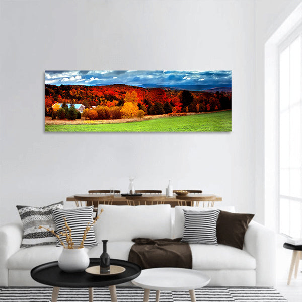 Fall foliage at Vermont, USA panoramic canvas wall art