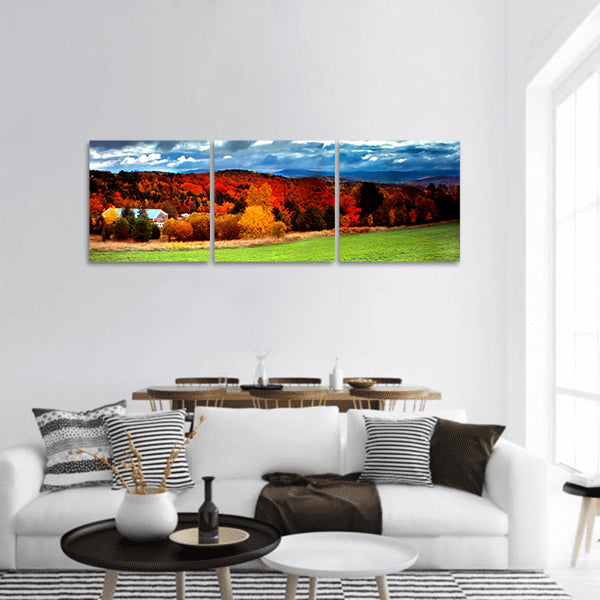 Fall foliage at Vermont, USA panoramic canvas wall art