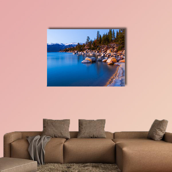 Lake Tahoe after sunset Multi panel canvas wall art