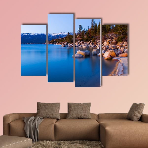 Lake Tahoe after sunset Multi panel canvas wall art