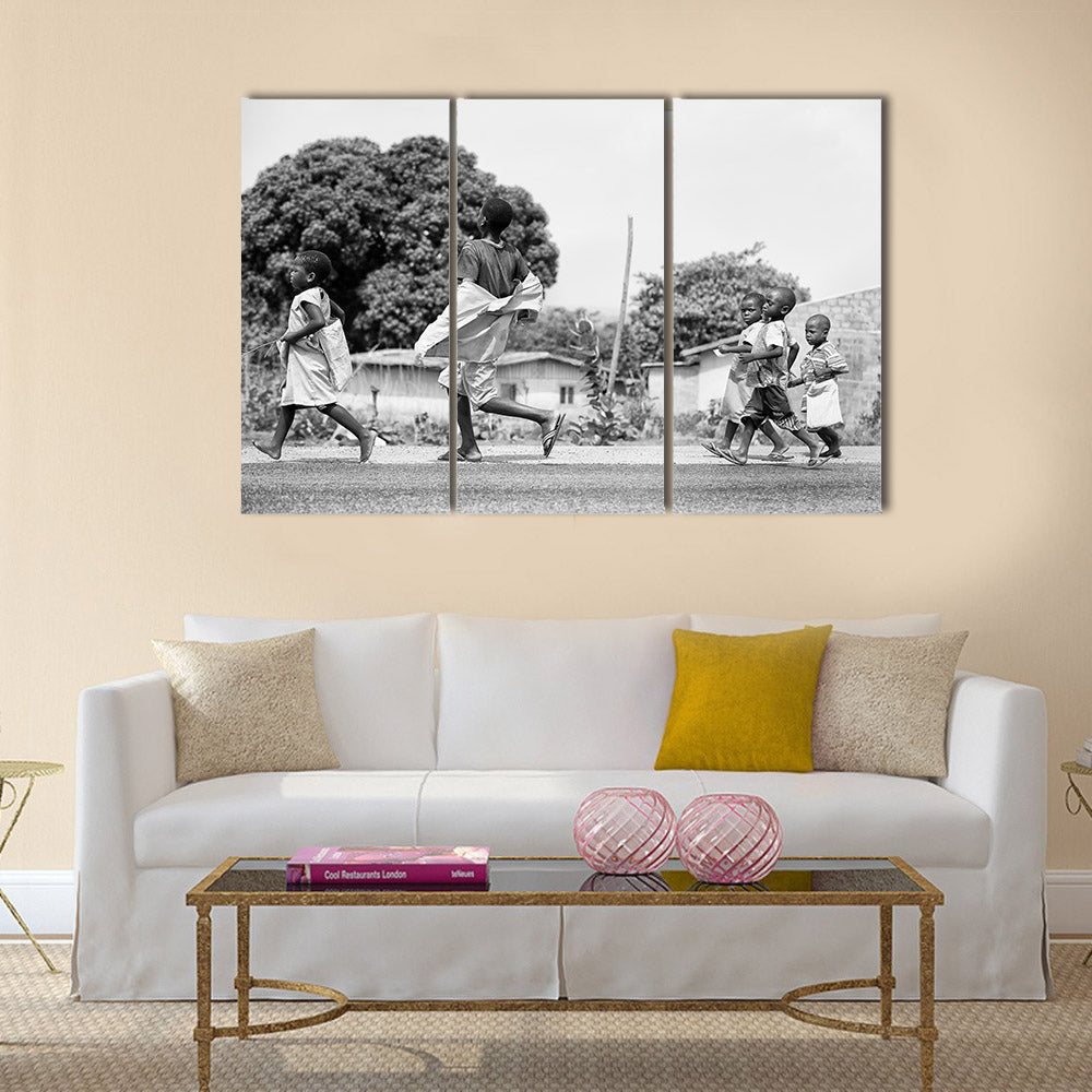 People of Benin suffer, difficult economic situation Multi panel canvas wall art