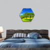 Summer landscape hexagonal canvas wall art