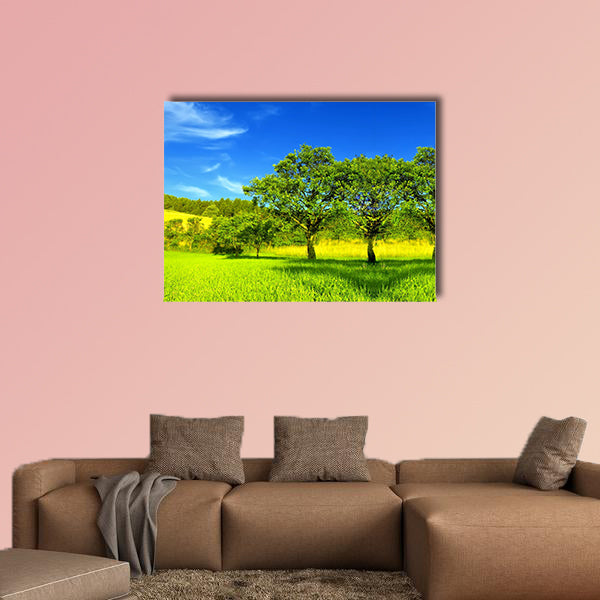 Summer landscape multi panel canvas wall art