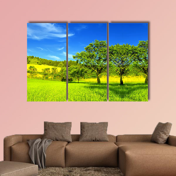 Summer landscape multi panel canvas wall art
