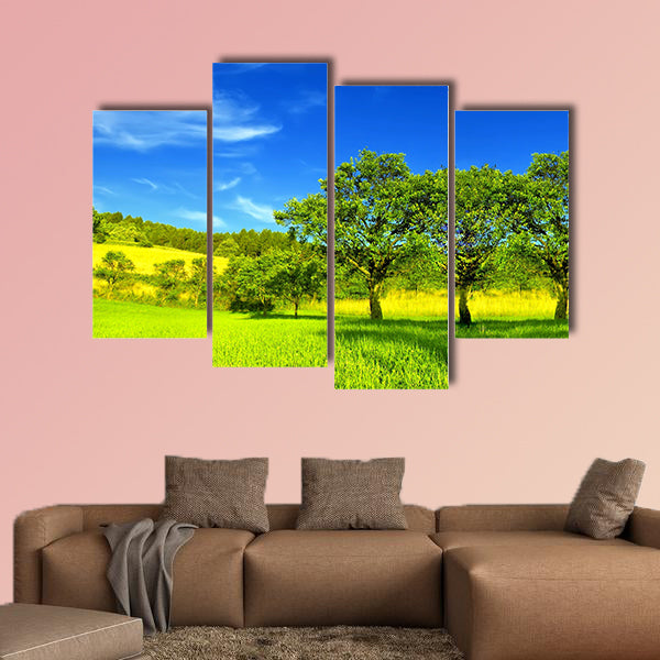 Summer landscape multi panel canvas wall art
