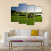 Golf Course and buggies Multi panel canvas wall art