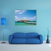 The Water Bungalows on the tropical lagoon in Maldives Multi Panel Canvas Wall Art