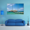 The Water Bungalows on the tropical lagoon in Maldives Multi Panel Canvas Wall Art