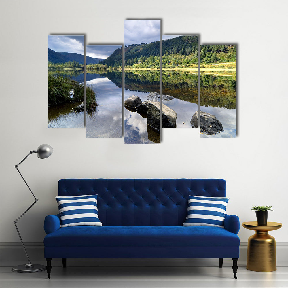 Upper Lake in Glendalough Scenic Park, Ireland Multi Panel Canvas Wall Art