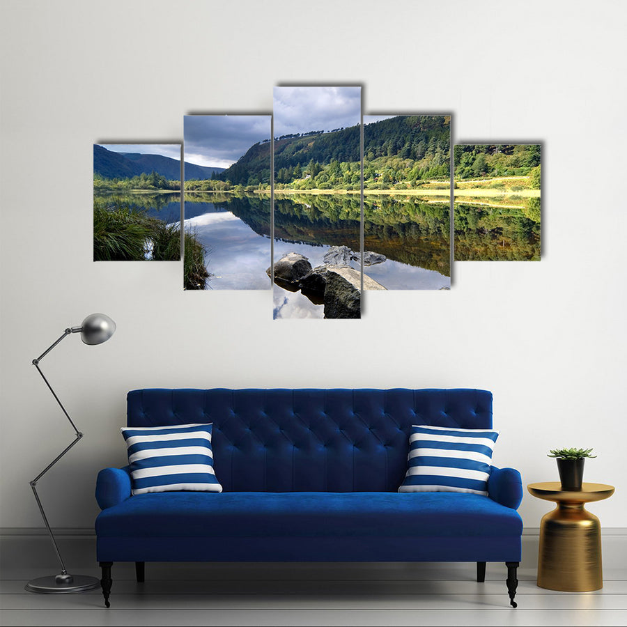Upper Lake in Glendalough Scenic Park, Ireland Multi Panel Canvas Wall Art