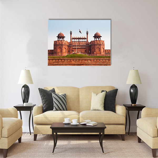The Red Fort in Old Delhi, India Multi Panel Canvas Wall Art