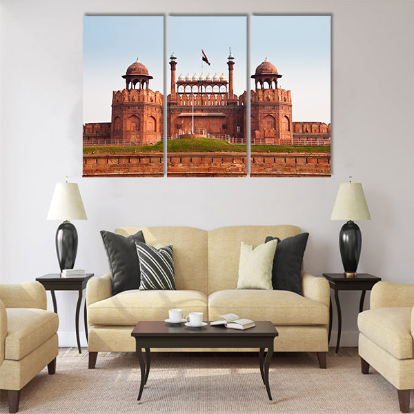 The Red Fort in Old Delhi, India Multi Panel Canvas Wall Art