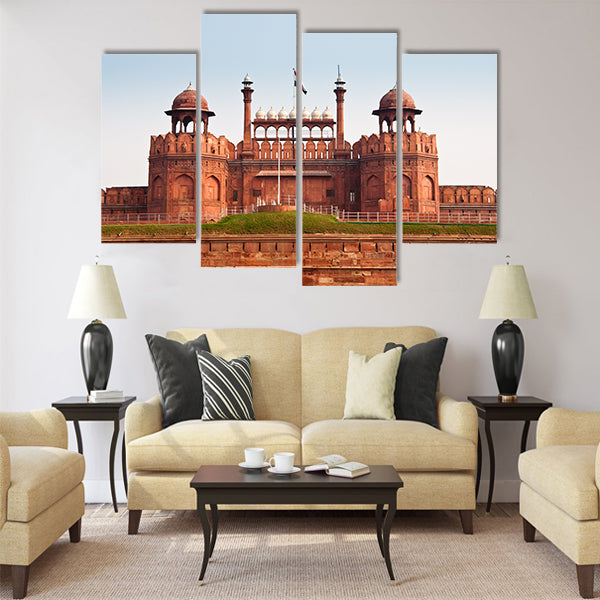 The Red Fort in Old Delhi, India Multi Panel Canvas Wall Art