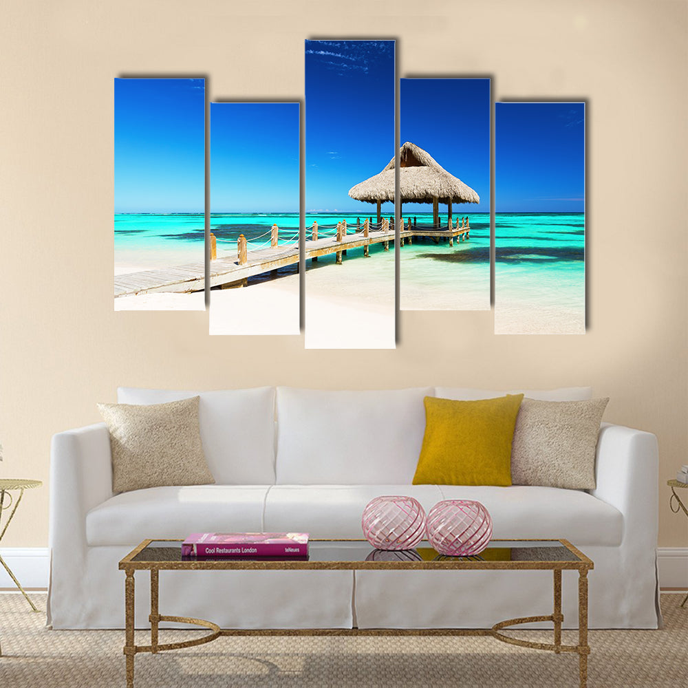 tropical beach in Punta Cana, Dominican Republic Multi Panel Canvas Wall Art