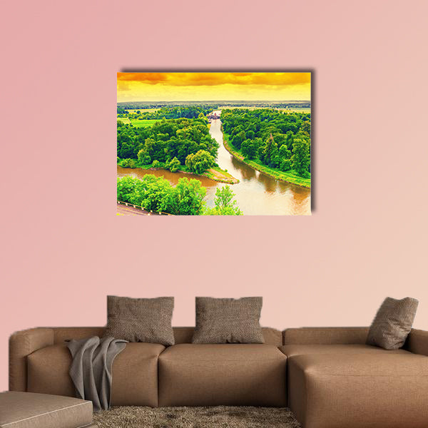 Merge of two rivers multi panel canvas wall art