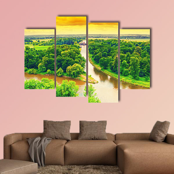 Merge of two rivers multi panel canvas wall art