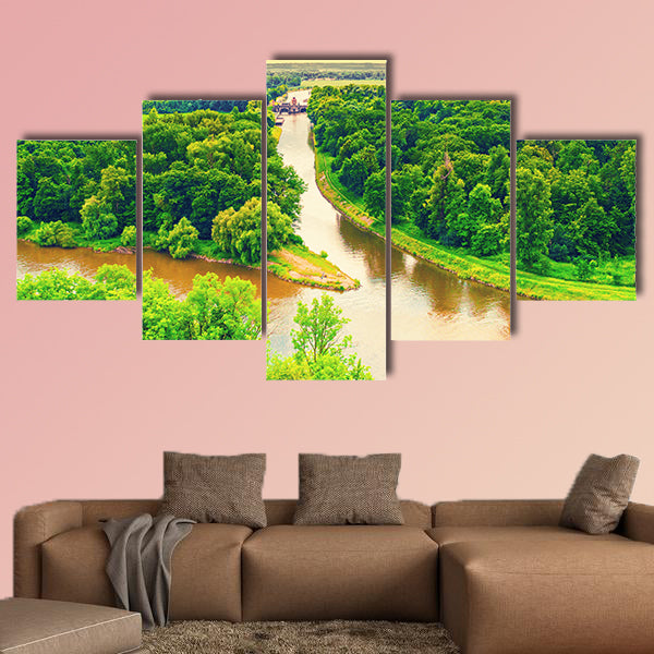 Merge of two rivers multi panel canvas wall art