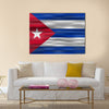 Realistic Flag Of Cuba Multi Panel Canvas Wall Art