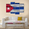 Realistic Flag Of Cuba Multi Panel Canvas Wall Art