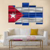 Realistic Flag Of Cuba Multi Panel Canvas Wall Art