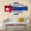 Realistic Flag Of Cuba Multi Panel Canvas Wall Art