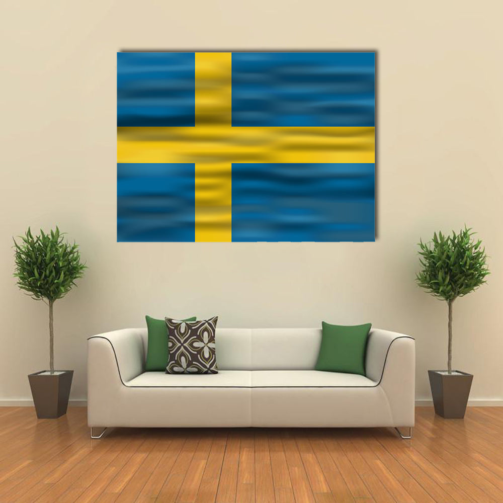 Realistic Flag of Sweden Multi Panel Canvas Wall Art
