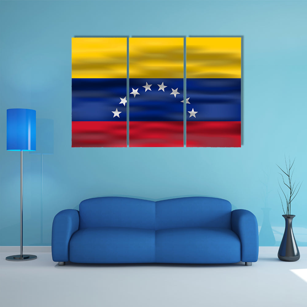 Realistic flag Venezuela Multi panel canvas wall art