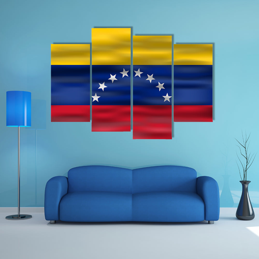 Realistic flag Venezuela Multi panel canvas wall art