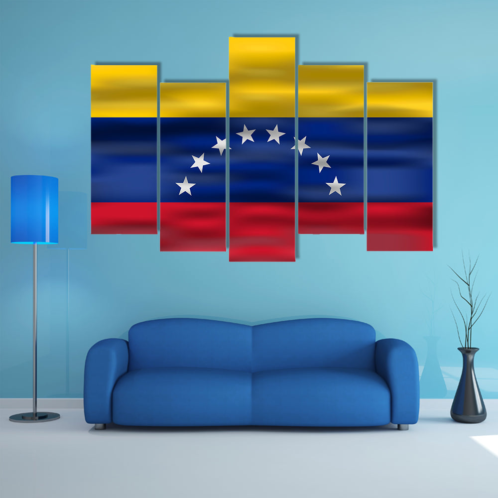 Realistic flag Venezuela Multi panel canvas wall art
