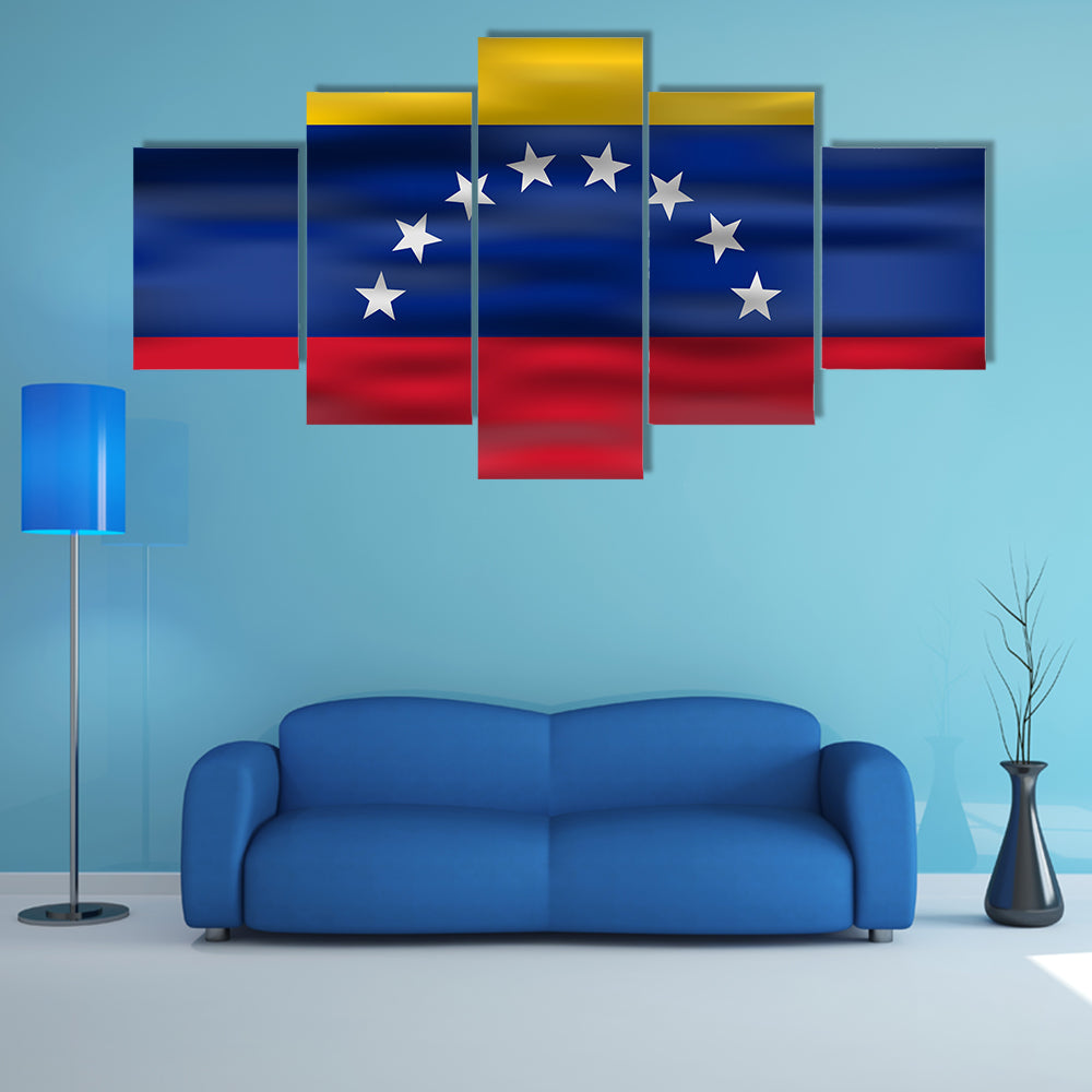 Realistic flag Venezuela Multi panel canvas wall art