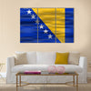 Realistic flag Bosnia and Herzegovina Multi panel canvas wall art