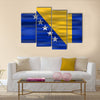 Realistic flag Bosnia and Herzegovina Multi panel canvas wall art